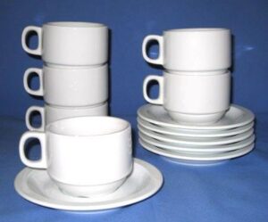 9562-ESST Restaurant WholesaleEspresso Cup and Saucer stackable