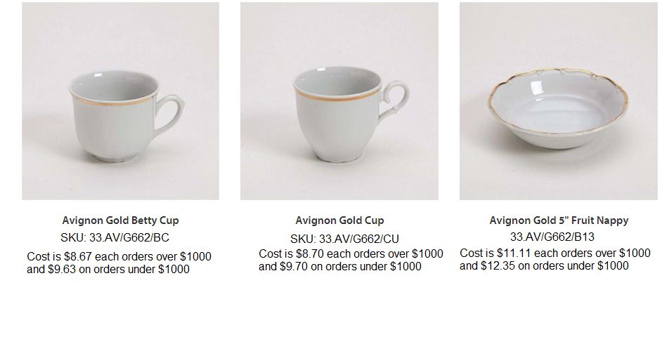 Avignon Gold Wholesale Dishware 2