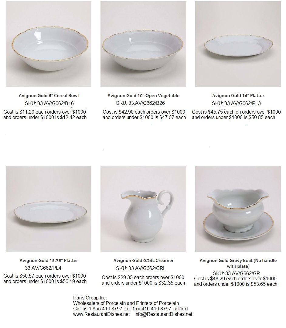 Avignon Gold Wholesale Dishware pg3